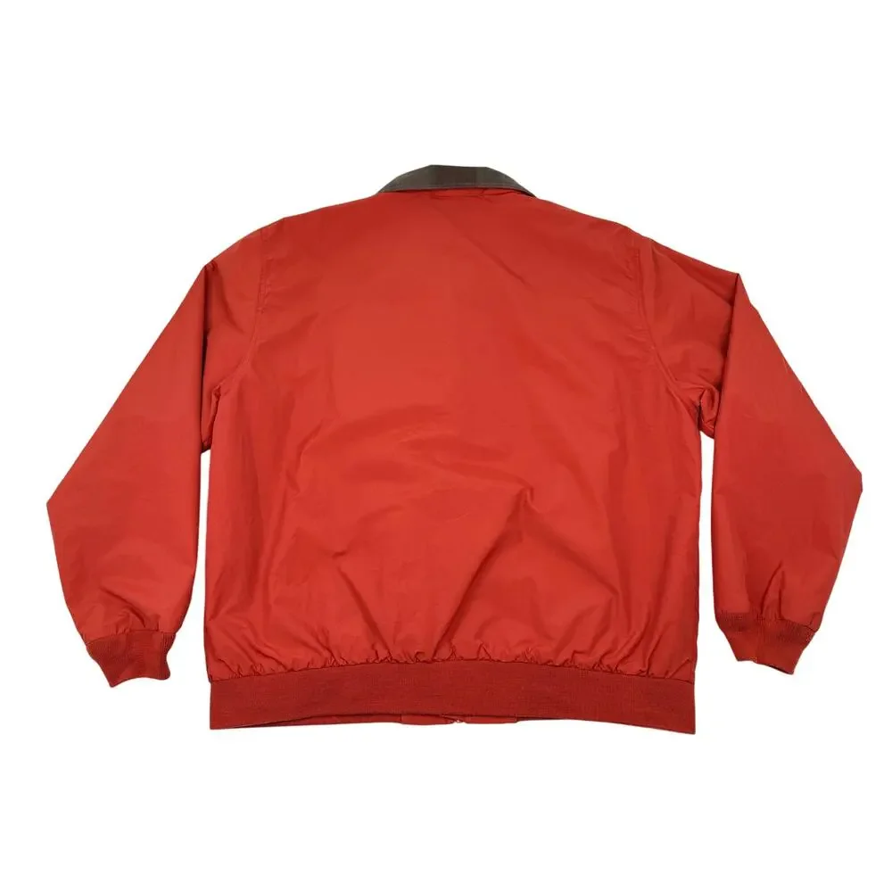 L.L.Bean Nylon Jacket XL Red Orange Zip Bomber Outdoor Gorpcore Utility 2000s